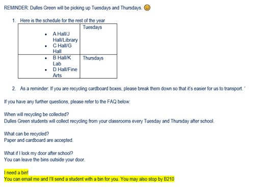 schedule